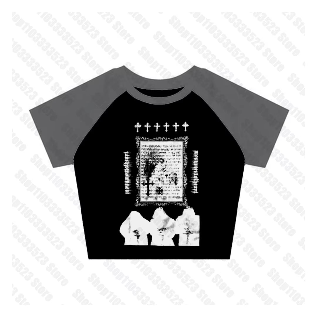 Y2K Style Cute Women'S Sleeveless Baby Tank Top 2000S Punk Cool Print Short Vest Tee Cool Street Fashion Gothic Women Clothing