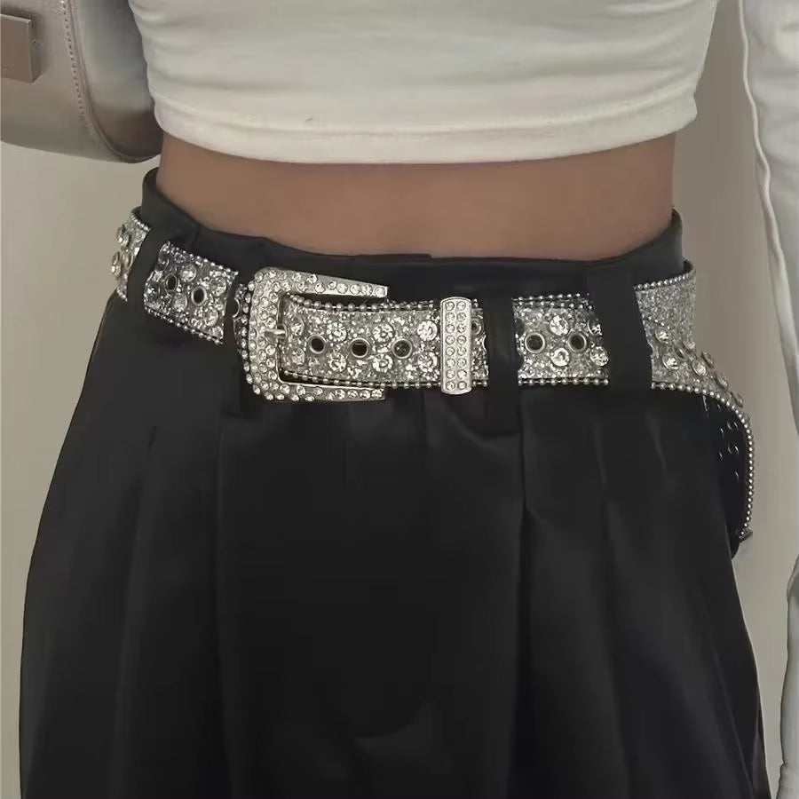 PUNK RHINEST0NE BELT