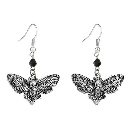 Death Moth Necklace Vintage Pendant Sugar Skull Gothic Butterfly Rock Emo Goth Hiphop Women Men Jewelry Halloween Accessories