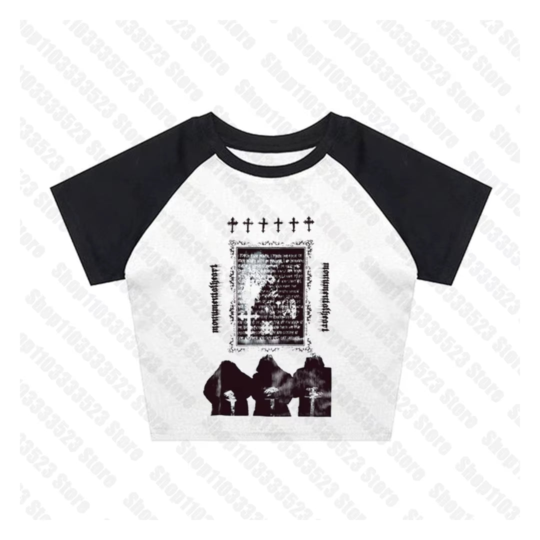 Y2K Style Cute Women'S Sleeveless Baby Tank Top 2000S Punk Cool Print Short Vest Tee Cool Street Fashion Gothic Women Clothing