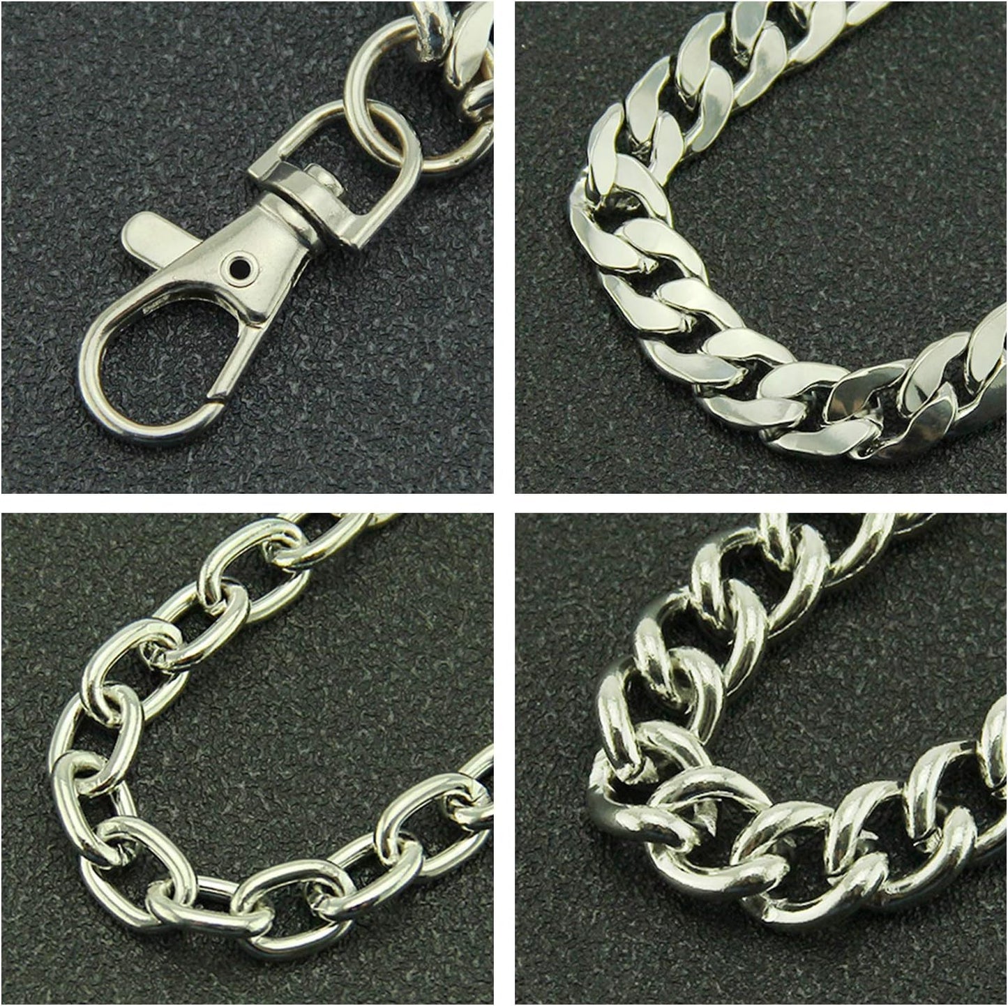 Trousers Chain, Pants Chain Belt Chain Wallet Chain Pocket Chain Hip Hop Punk Jeans Chain Key Chain Goth Accessories for Eboy Egirl Women Men (Silver)