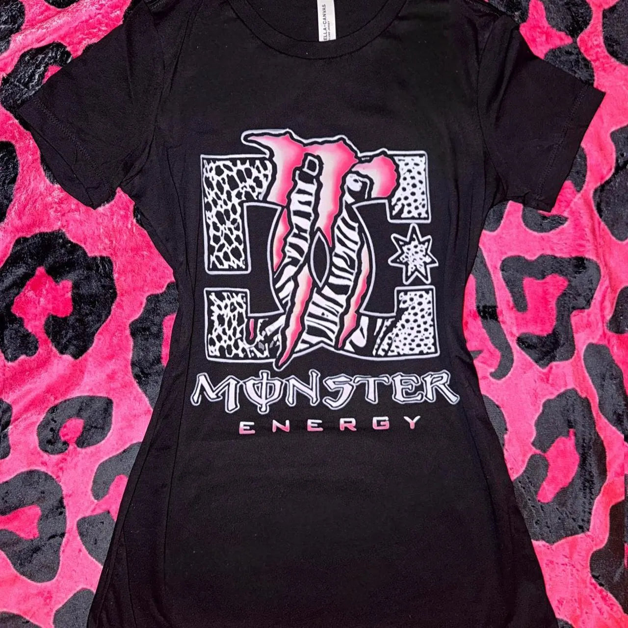 Y2K Monster Energy Graphic Tee – 2000S Grunge Shirt, Retro Emo Punk Festival Top