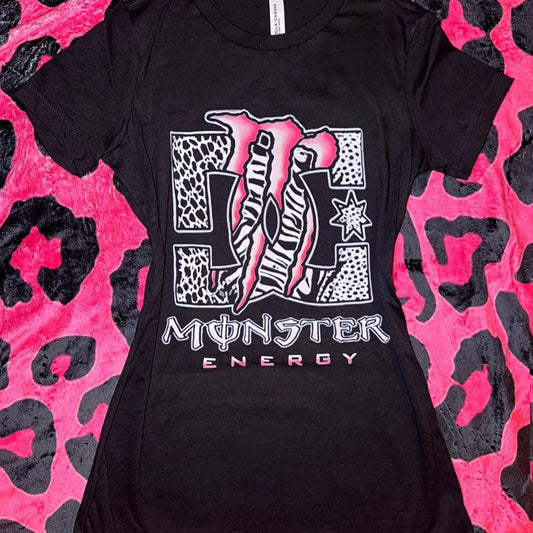 Y2K Monster Energy Graphic Tee – 2000S Grunge Shirt, Retro Emo Punk Festival Top
