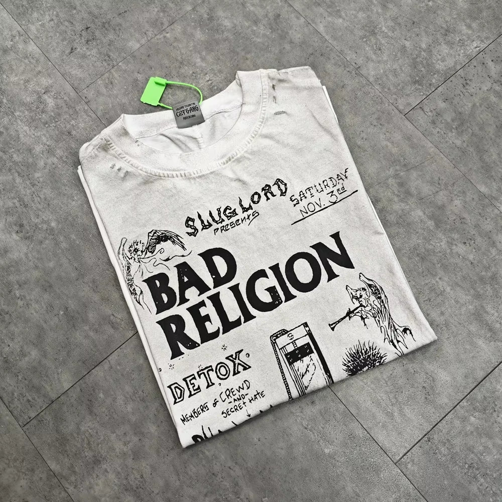 Yao Fashion Men Clothing Vest High Quality Sleeveless Tee Streetwear Band Vintage Punk Rock Hiphop Tops Loose Cotton Men T Shirt