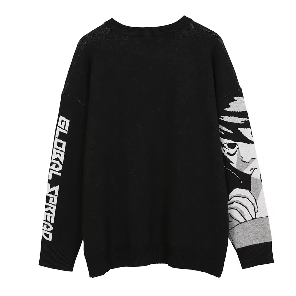 2000S Vintage Knitted Harajuku Kawaii Winter Clothes Women Oversized Sweaters Gothic Long Sleeve Tops Goth Y2K Streetwear Men