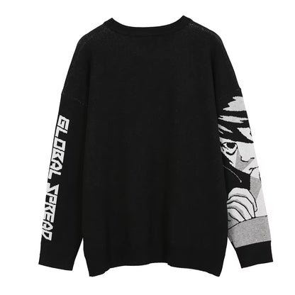 2000S Vintage Knitted Harajuku Kawaii Winter Clothes Women Oversized Sweaters Gothic Long Sleeve Tops Goth Y2K Streetwear Men