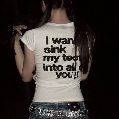 90S Vintage Clothing Female Graphic Tees Y2K Kitty Woman Clothes for Women Kawaii Goth Trashy Y2K 2000S Tops Clothes Emo Gothic