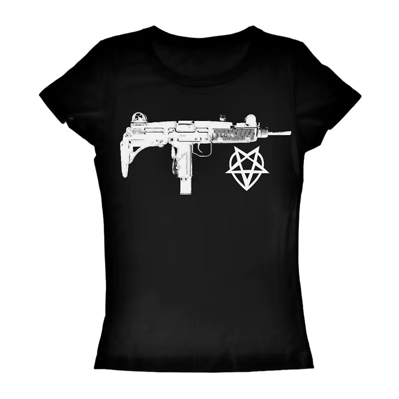 Women Kpop Women'S T-Shirts 2024 Anime Girl T-Shirt Emo Gothic Japanese Y2K Tops Aesthetic Clothing Crop Top Goth Kawaii Woman