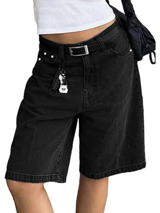 Women'S Denim Shorts Mid-Low Waist Jean Shorts for Women,Y2K Vintage Summer Streetwear XS-XXXL