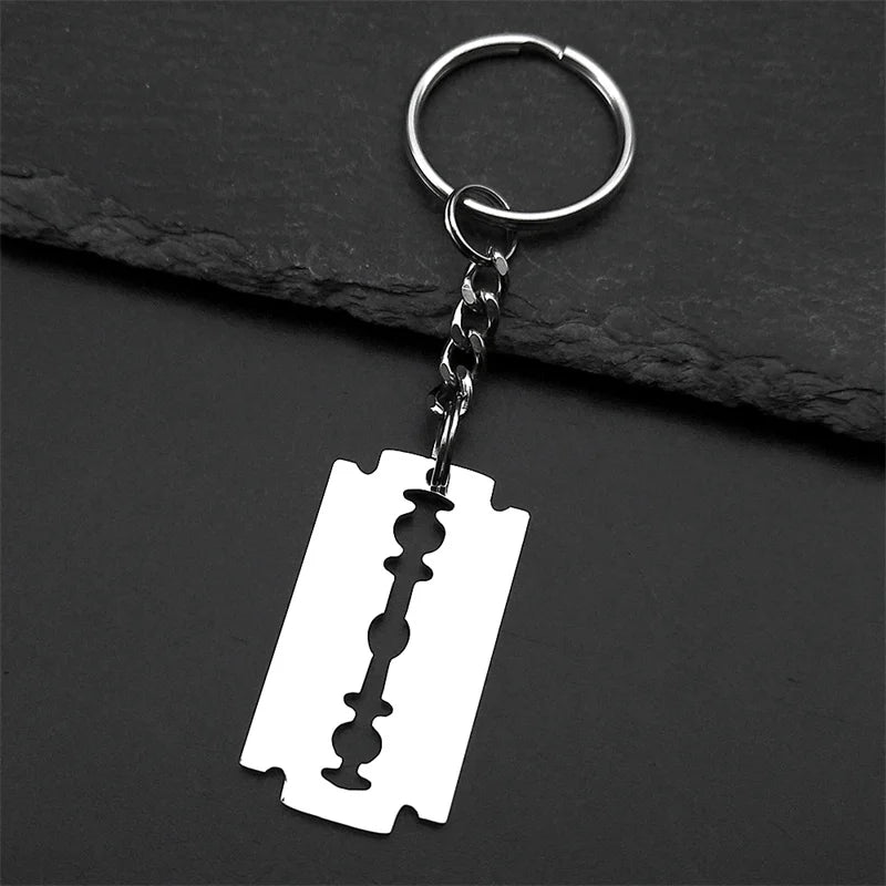 Gothic Blade Razor Pendant Necklaces Men Stainless Steel Black Goth Male Chain Necklace Grunge Y2K Emo Jewelry Collier Homme