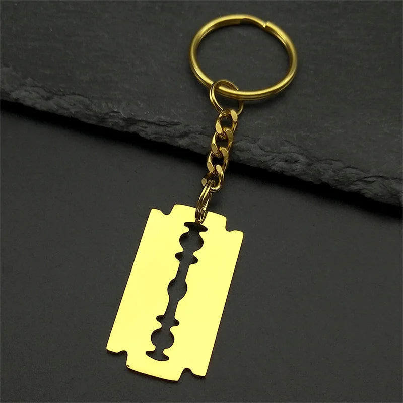 Gothic Blade Razor Pendant Necklaces Men Stainless Steel Black Goth Male Chain Necklace Grunge Y2K Emo Jewelry Collier Homme