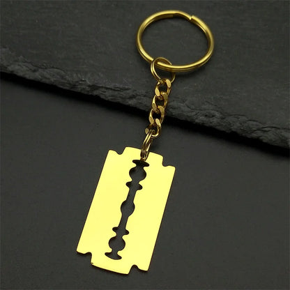 Gothic Blade Razor Pendant Necklaces Men Stainless Steel Black Goth Male Chain Necklace Grunge Y2K Emo Jewelry Collier Homme