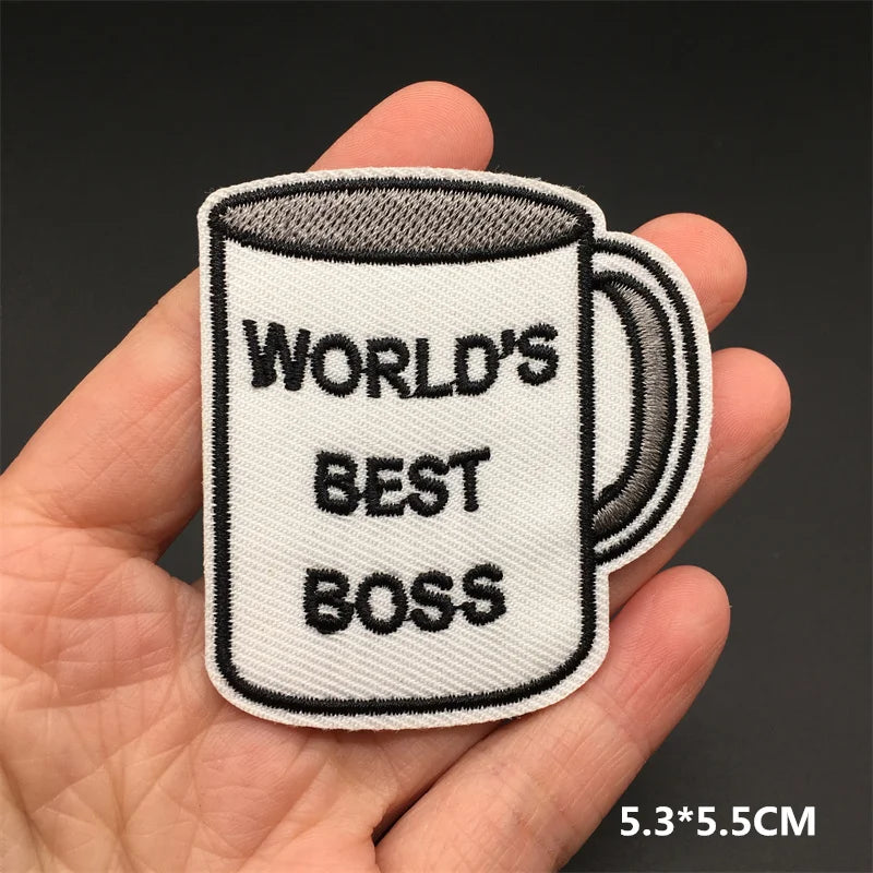 Black and White Punk Sticker Jacket Embroidered Patches for Clothing Punk Patches Clothing Thermoadhesive Patches