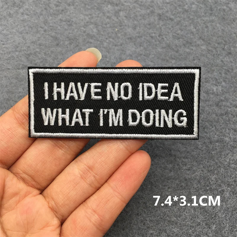 Black and White Punk Sticker Jacket Embroidered Patches for Clothing Punk Patches Clothing Thermoadhesive Patches