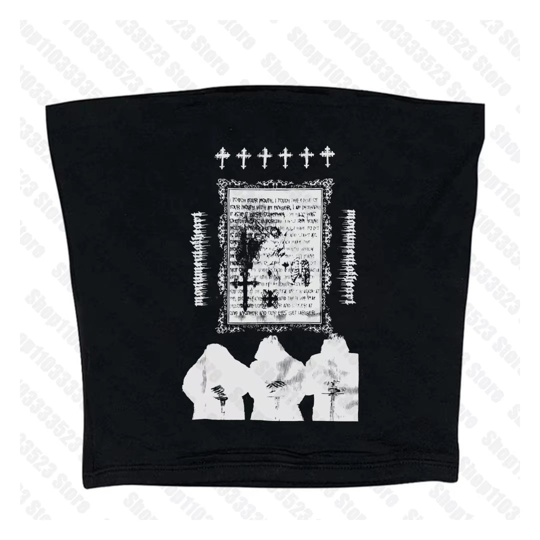 Y2K Style Cute Women'S Sleeveless Baby Tank Top 2000S Punk Cool Print Short Vest Tee Cool Street Fashion Gothic Women Clothing