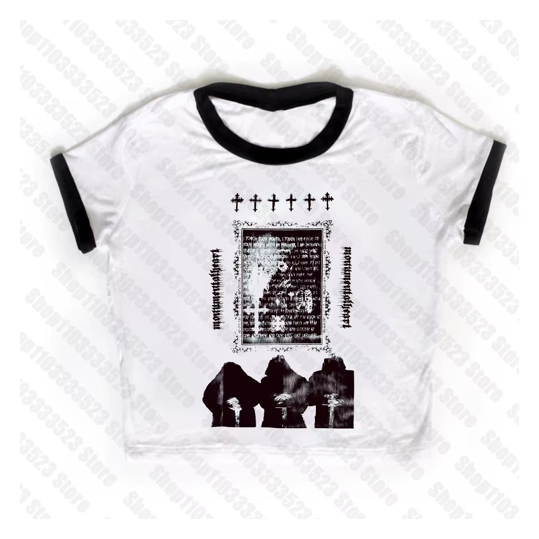 Y2K Style Cute Women'S Sleeveless Baby Tank Top 2000S Punk Cool Print Short Vest Tee Cool Street Fashion Gothic Women Clothing