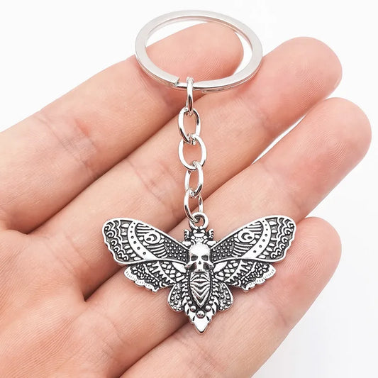 Death Moth Necklace Vintage Pendant Sugar Skull Gothic Butterfly Rock Emo Goth Hiphop Women Men Jewelry Halloween Accessories