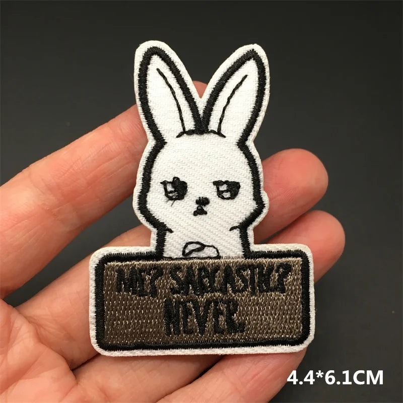 Black and White Punk Sticker Jacket Embroidered Patches for Clothing Punk Patches Clothing Thermoadhesive Patches