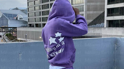 Zip Hoodie Stars Print Goth Punk Sweatshirt Men'S Hoodies Sport Coat Pullover Gothic Long Sleeve Oversized Hoodie Y2K Jacket Emo