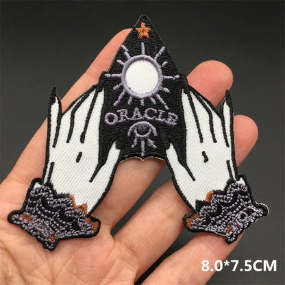 Black and White Punk Sticker Jacket Embroidered Patches for Clothing Punk Patches Clothing Thermoadhesive Patches